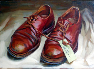 <em>Shoes</em>, oil on canvas, 30x40cm