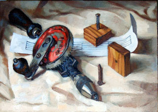 <em>The Invention of Music</em>, oil on canvas, 30x40cm