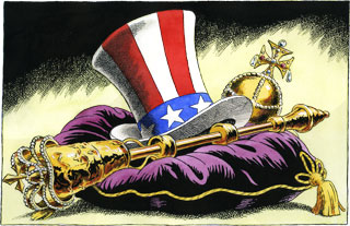 Pen & ink with watercolour, published in <em>The Daily Telegraph</em>